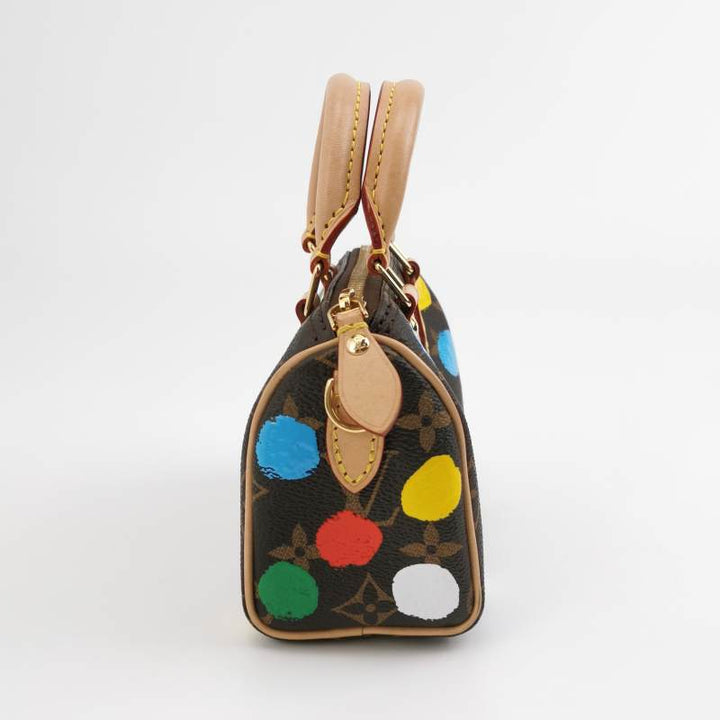 Louis Vuitton x Yayoi Kusama Nano Speedy Monogram Canvas 3D Dots Gold Hardware