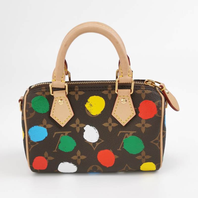 Louis Vuitton x Yayoi Kusama Nano Speedy Monogram Canvas 3D Dots Gold Hardware