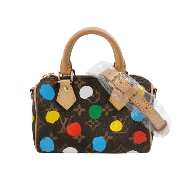 Louis Vuitton x Yayoi Kusama Nano Speedy Monogram Canvas 3D Dots Gold Hardware