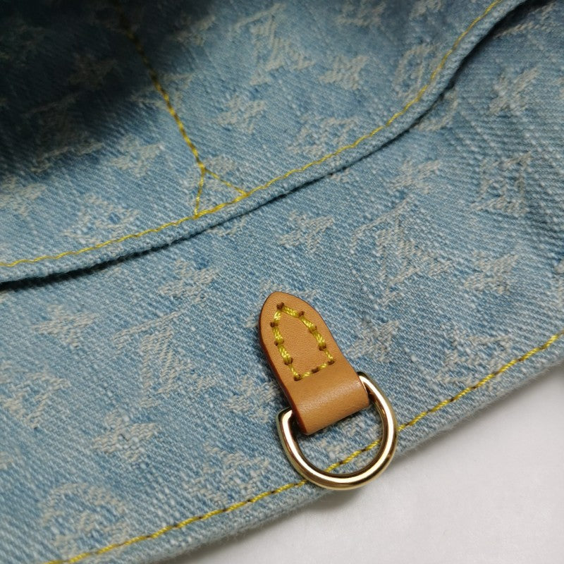Louis Vuitton Monogram Denim Let Go PM Tote Bag Sky Blue Gold Hardware