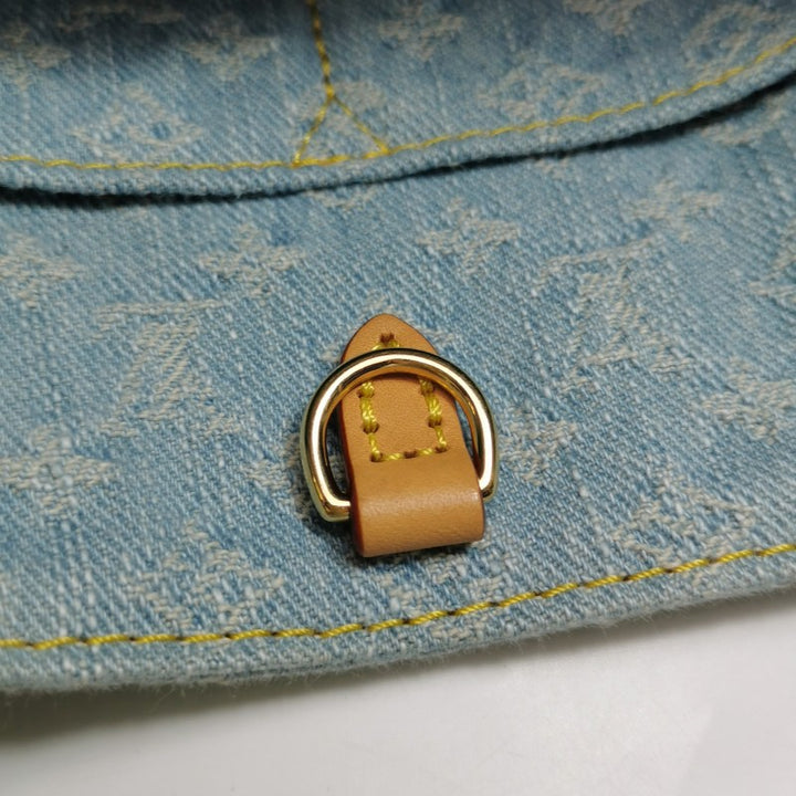 Louis Vuitton Monogram Denim Let Go PM Tote Bag Sky Blue Gold Hardware