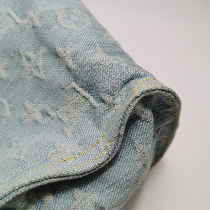 Louis Vuitton Monogram Denim Let Go PM Tote Bag Sky Blue Gold Hardware