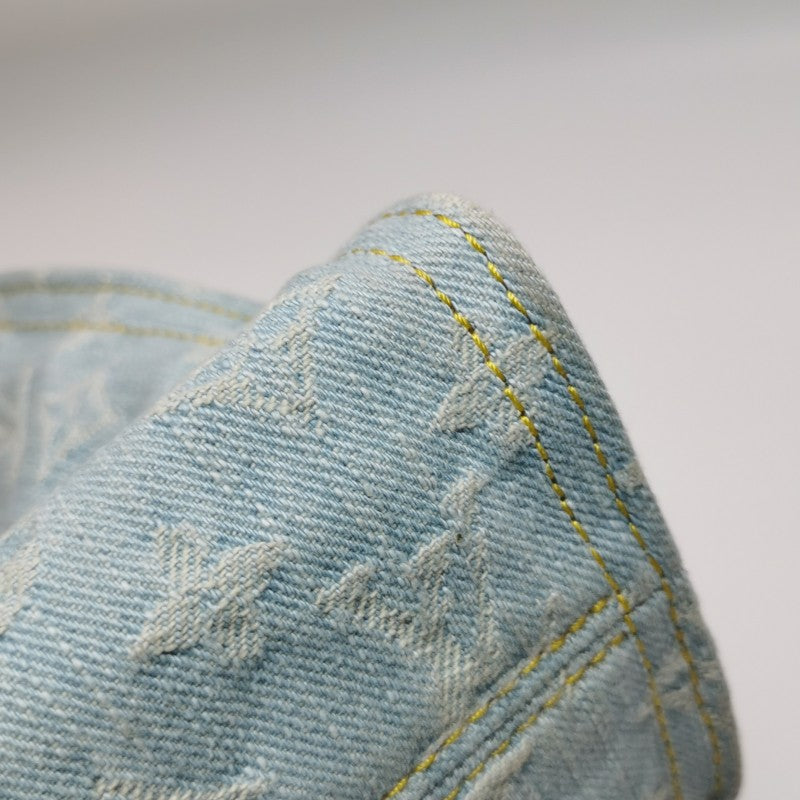 Louis Vuitton Monogram Denim Let Go PM Tote Bag Sky Blue Gold Hardware