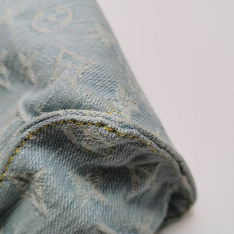 Louis Vuitton Monogram Denim Let Go PM Tote Bag Sky Blue Gold Hardware