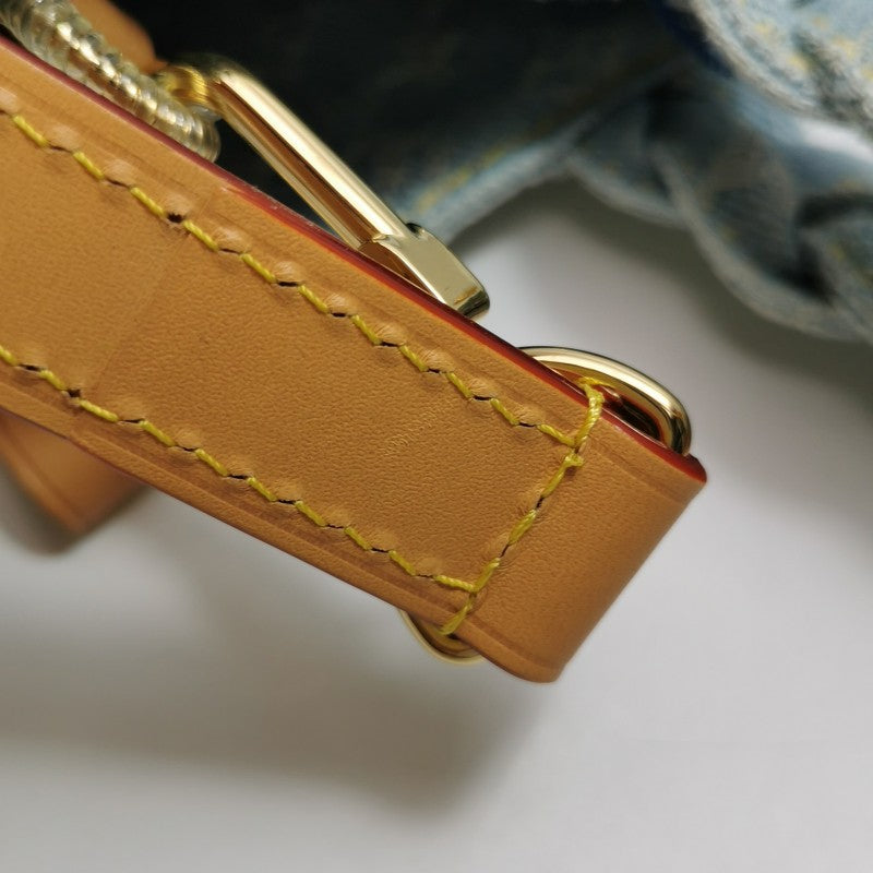 Louis Vuitton Monogram Denim Let Go PM Tote Bag Sky Blue Gold Hardware