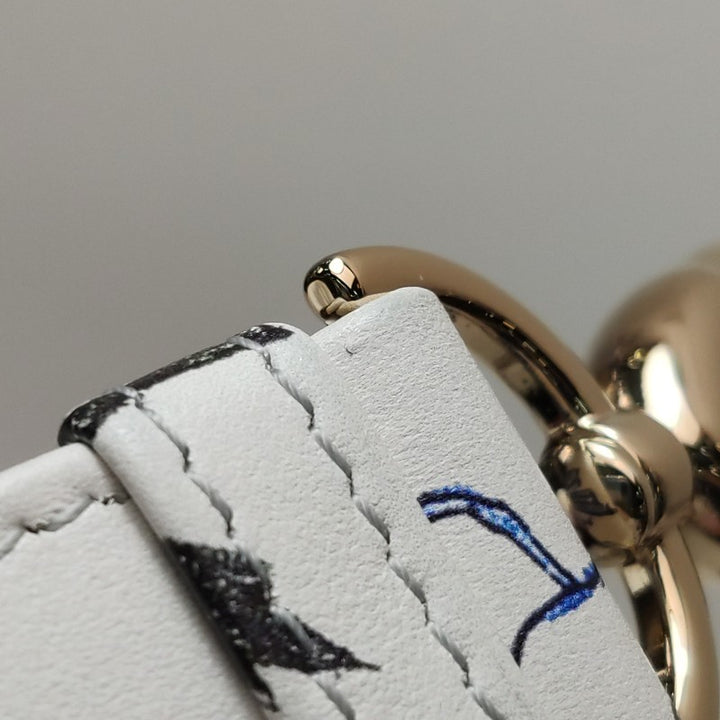 Christian Dior Lady Dior Medium Floral-Beaded White Calfskin Leather Gold Hardware
