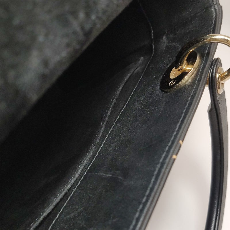 Christian Dior Lady Dior Medium Nature Ballet Star Embroidery Handbag Black Calfskin Gold Hardware
