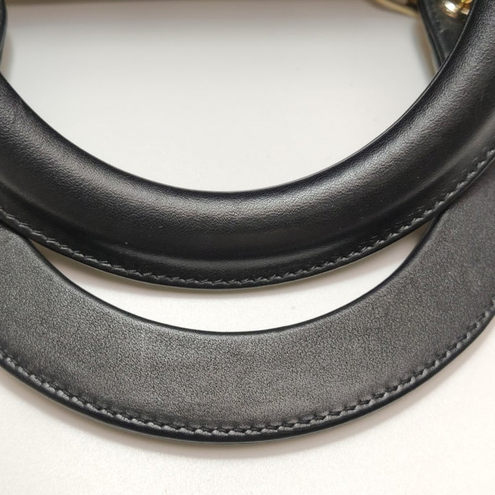 Christian Dior Lady Dior Medium Nature Ballet Star Embroidery Handbag Black Calfskin Gold Hardware