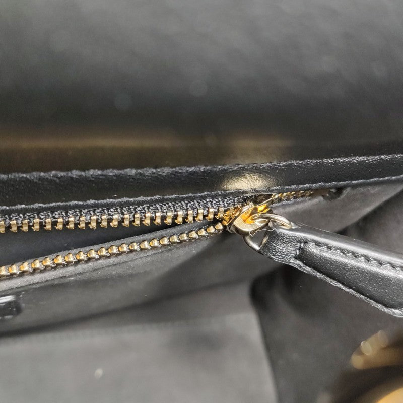 Christian Dior Medium Lady Dior Elephant Embellished Beaded Black Leather Handbag Gold Hardware