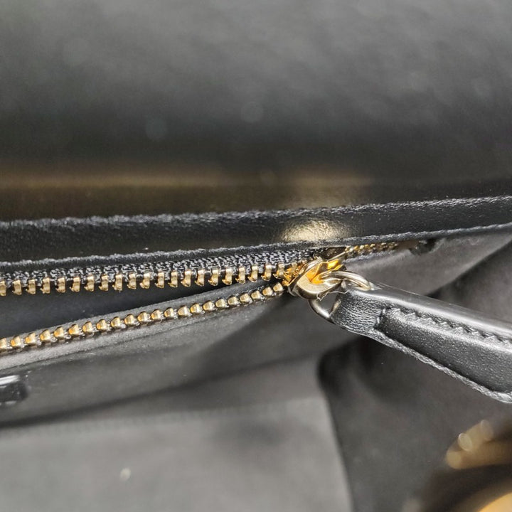 Christian Dior Medium Lady Dior Elephant Embellished Beaded Black Leather Handbag Gold Hardware