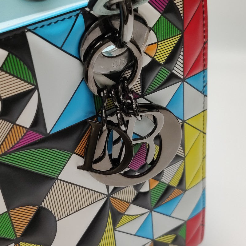 Dior Medium Lady Dior Bag by Eduardo Terrazas Multicolour Geometric Leather Dark Hardware