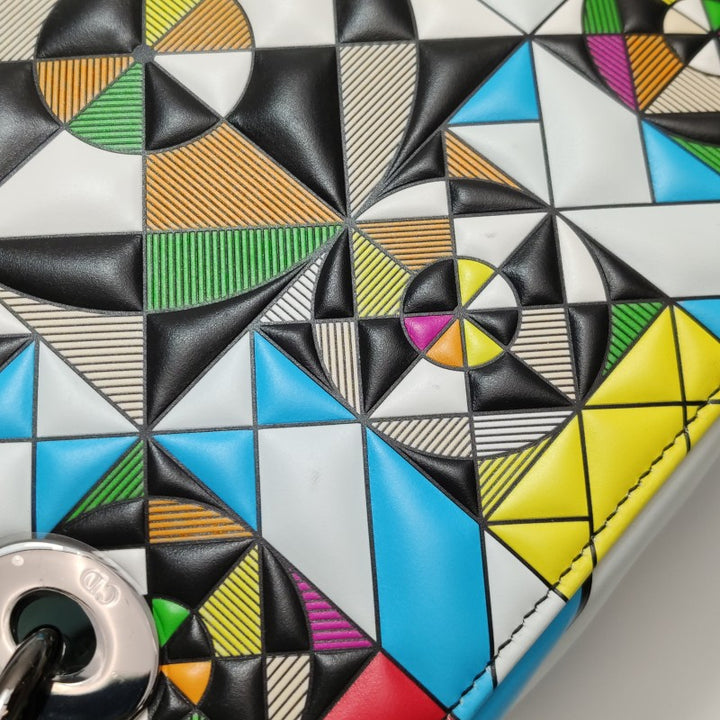 Dior Medium Lady Dior Bag by Eduardo Terrazas Multicolour Geometric Leather Dark Hardware