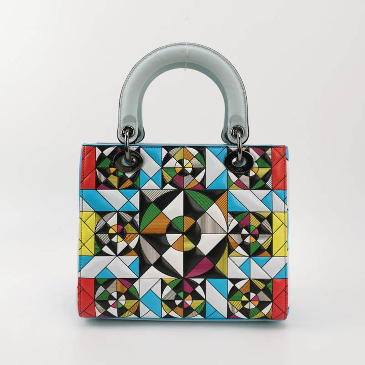 Dior Medium Lady Dior Bag by Eduardo Terrazas Multicolour Geometric Leather Dark Hardware