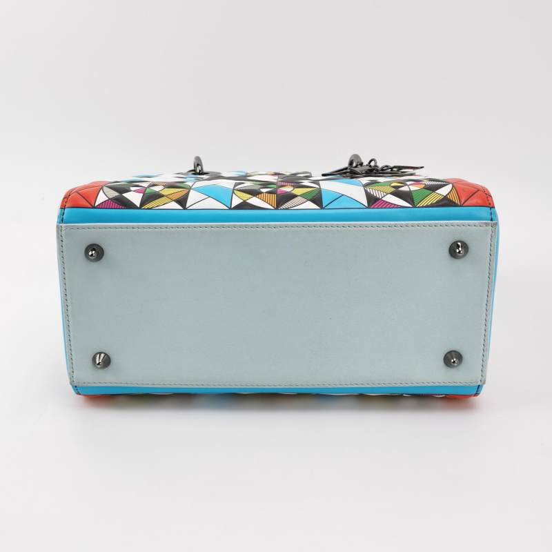 Dior Medium Lady Dior Bag by Eduardo Terrazas Multicolour Geometric Leather Dark Hardware