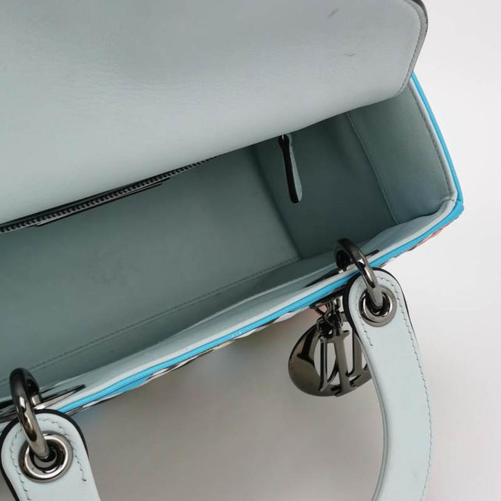 Dior Medium Lady Dior Bag by Eduardo Terrazas Multicolour Geometric Leather Dark Hardware