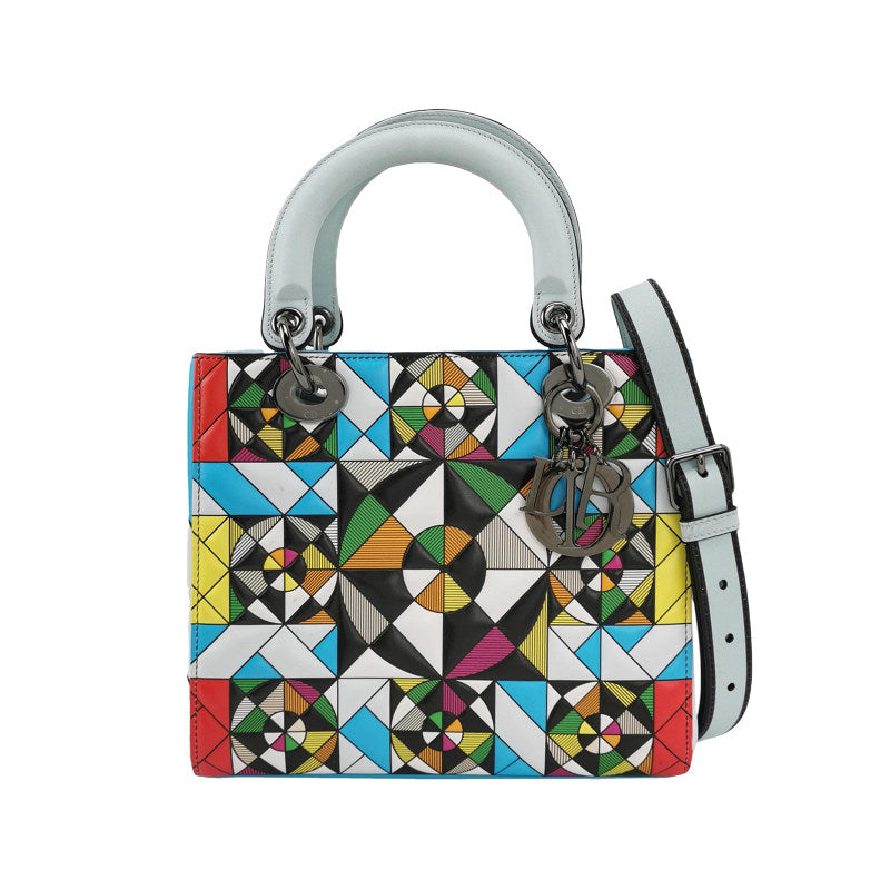 Dior Medium Lady Dior Bag by Eduardo Terrazas Multicolour Geometric Leather Dark Hardware