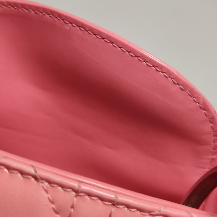 Dior Micro Lady Dior Bag Pink and Cream Ombre Patent Cannage Silver Hardware