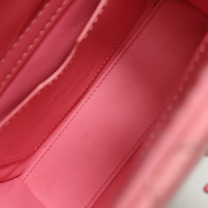 Dior Micro Lady Dior Bag Pink and Cream Ombre Patent Cannage Silver Hardware