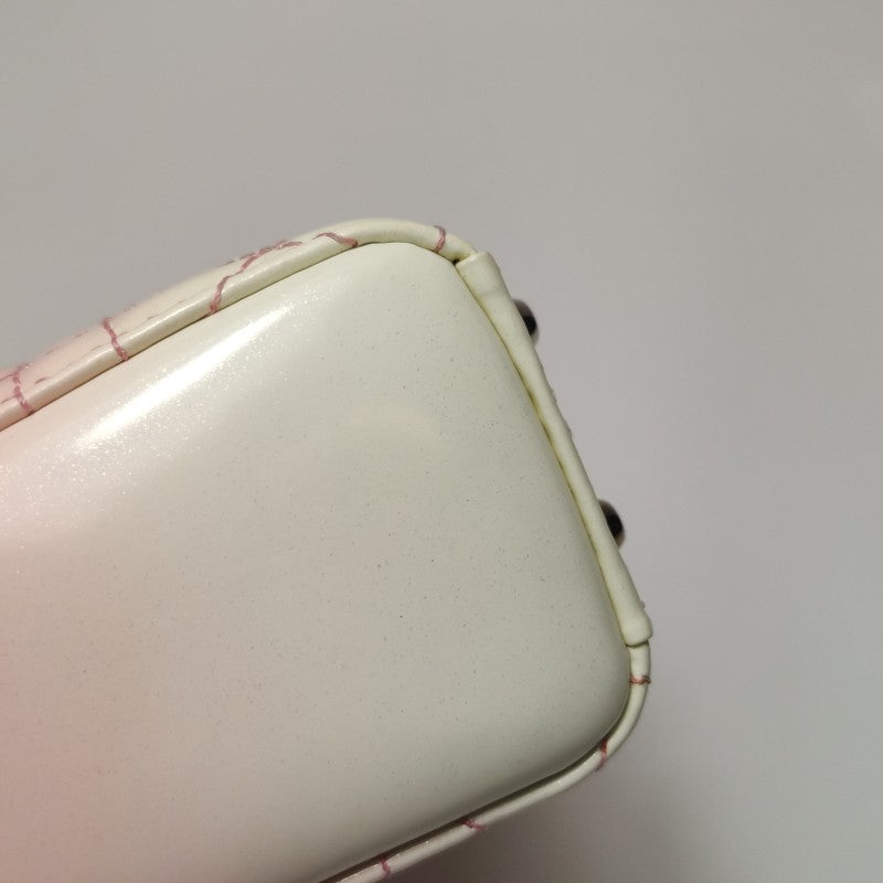 Dior Micro Lady Dior Bag Pink and Cream Ombre Patent Cannage Silver Hardware