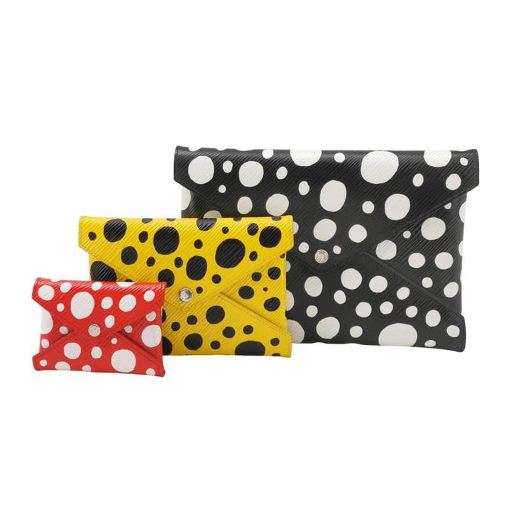 Louis Vuitton x Yayoi Kusama Kirigami Pochette 3-Piece Set Epi Leather Black Red Yellow Silver Hardware
