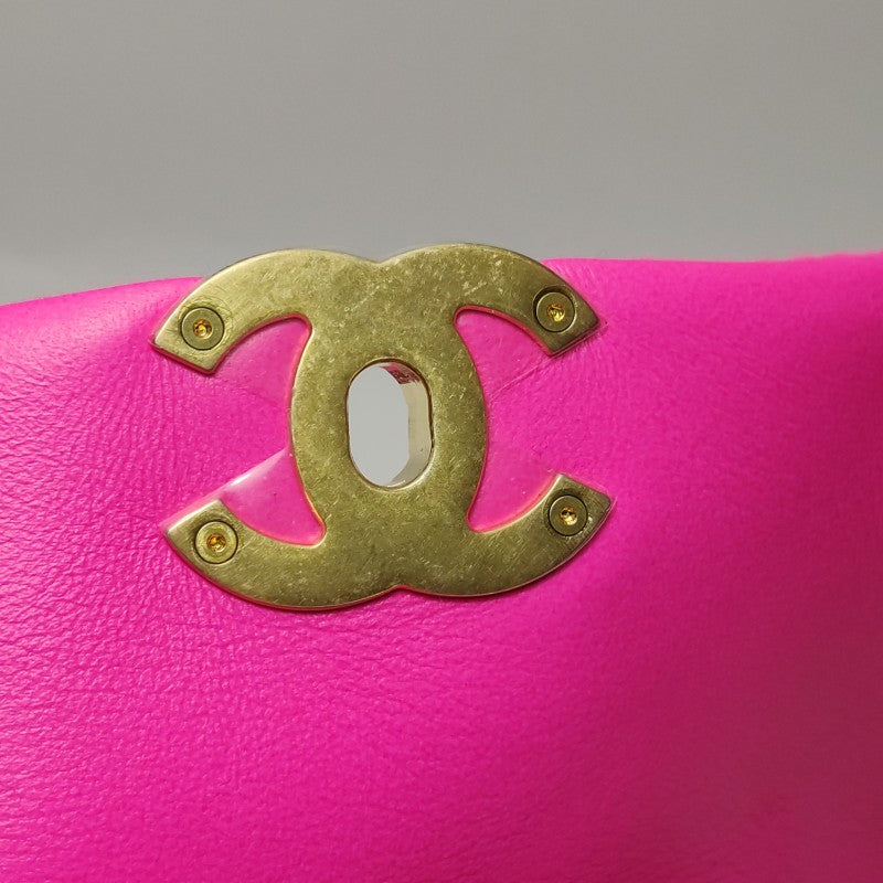 Chanel 19 Line Waist Belt Bag Pink Quilted Jersey Gold Hardware