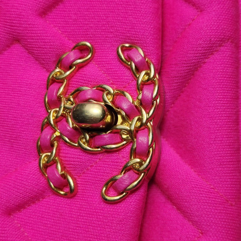 Chanel 19 Line Waist Belt Bag Pink Quilted Jersey Gold Hardware