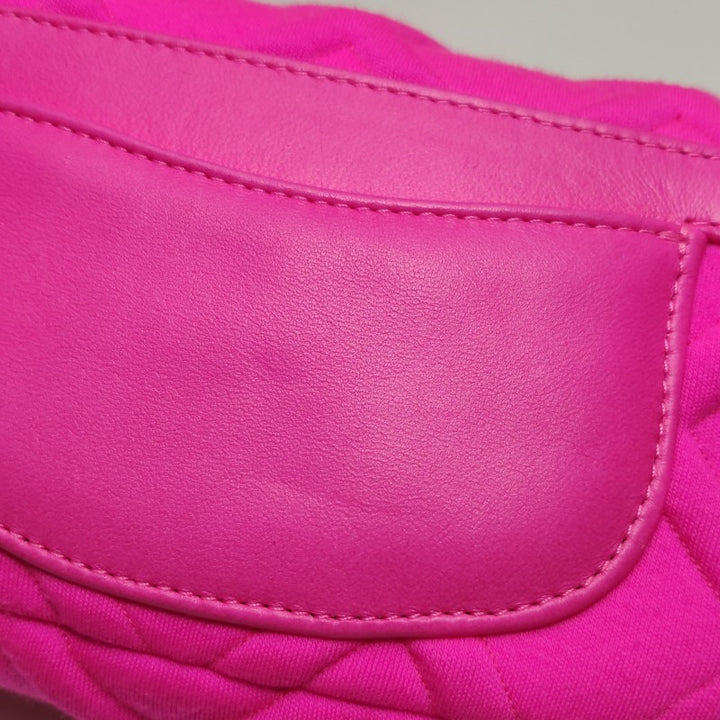 Chanel 19 Line Waist Belt Bag Pink Quilted Jersey Gold Hardware