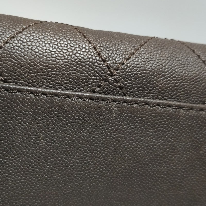 Chanel Vintage Wild Stitch Coco Mark Caviar Leather Mini Boston Bag Beige Silver Hardware