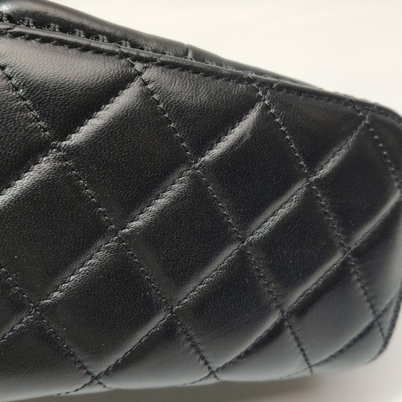Chanel Small Shiny Lambskin Mesh Quilted Cargo Duma Backpack Black Gold Hardware