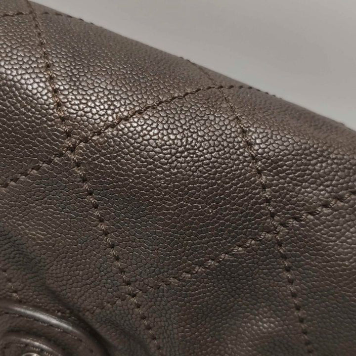 Chanel Vintage Wild Stitch Coco Mark Caviar Leather Mini Boston Bag Beige Silver Hardware