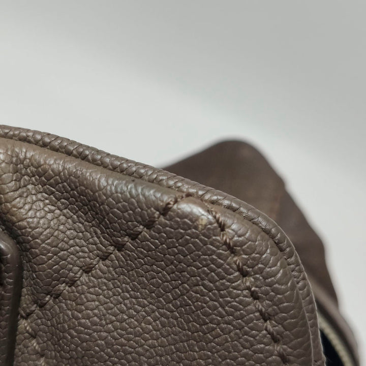 Chanel Vintage Wild Stitch Coco Mark Caviar Leather Mini Boston Bag Beige Silver Hardware