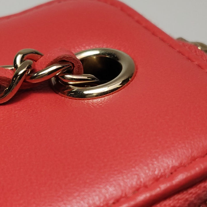 Chanel Micro Vanity Case Multicolour Thread and Red Lambskin Gold Hardware