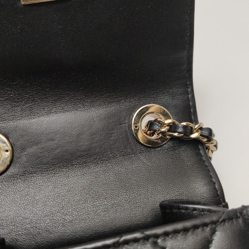 Chanel Mini Trendy CC Clutch With Chain Black Quilted Lambskin Gold Hardware