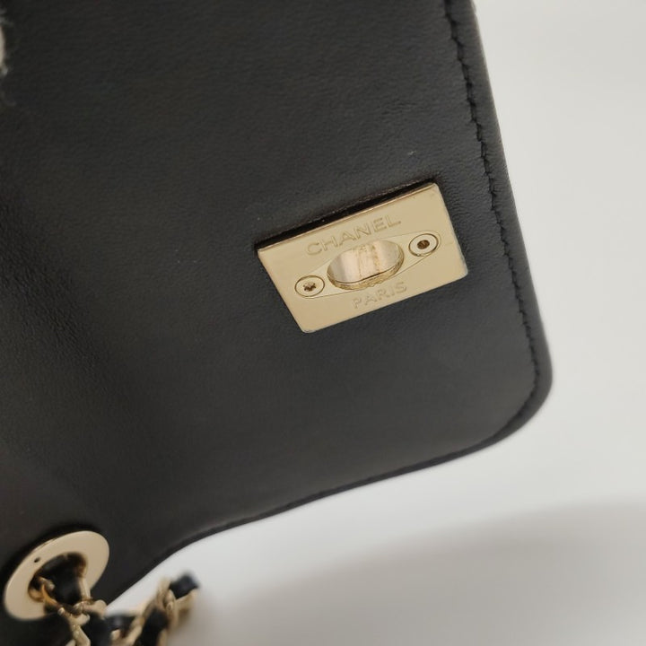 Chanel Mini Trendy CC Clutch With Chain Black Quilted Lambskin Gold Hardware