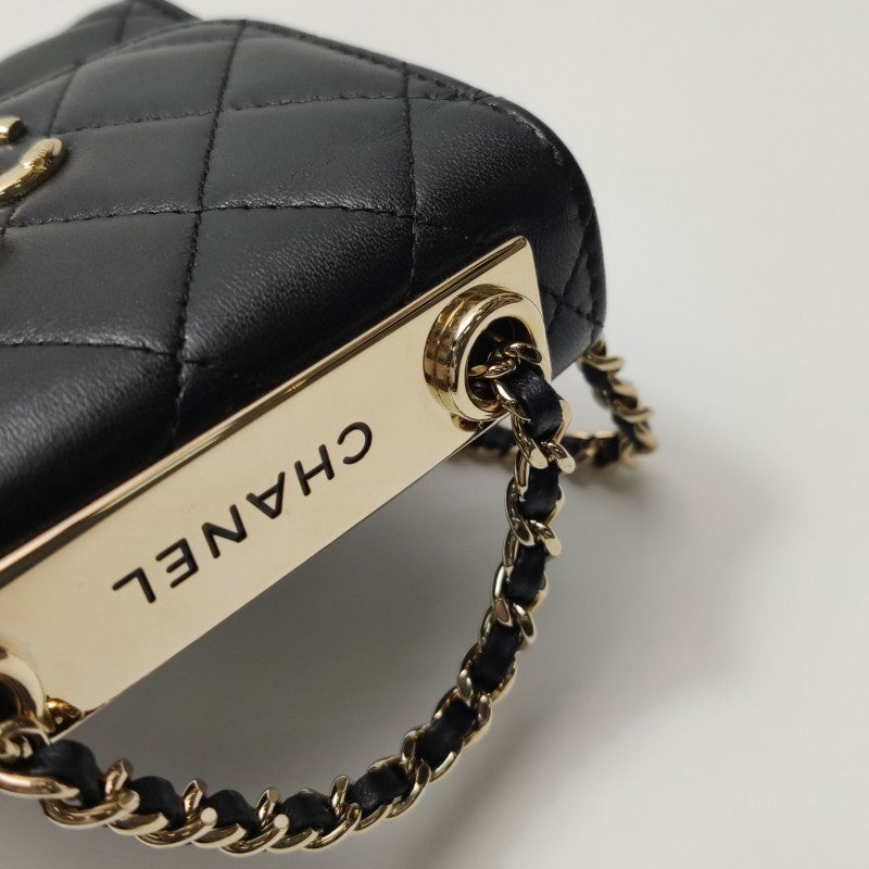 Chanel Mini Trendy CC Clutch With Chain Black Quilted Lambskin Gold Hardware