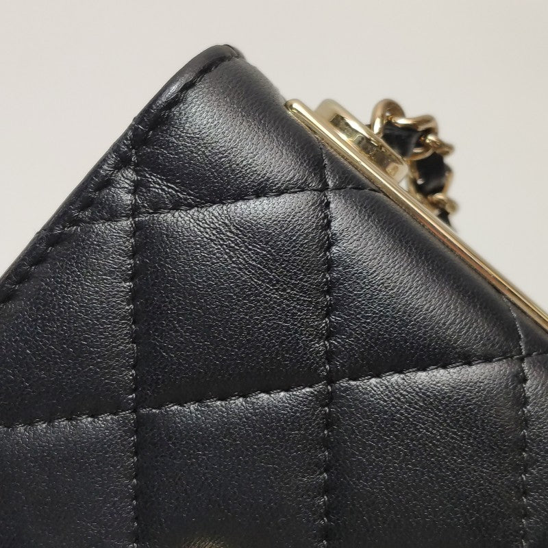 Chanel Mini Trendy CC Clutch With Chain Black Quilted Lambskin Gold Hardware
