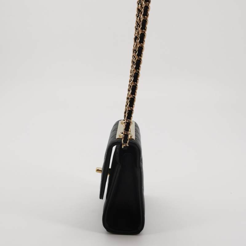 Chanel Mini Trendy CC Clutch With Chain Black Quilted Lambskin Gold Hardware