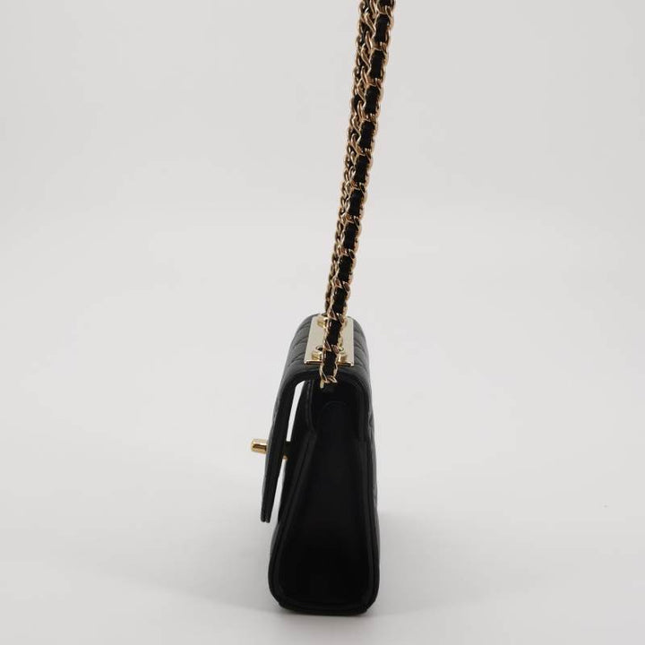 Chanel Mini Trendy CC Clutch With Chain Black Quilted Lambskin Gold Hardware