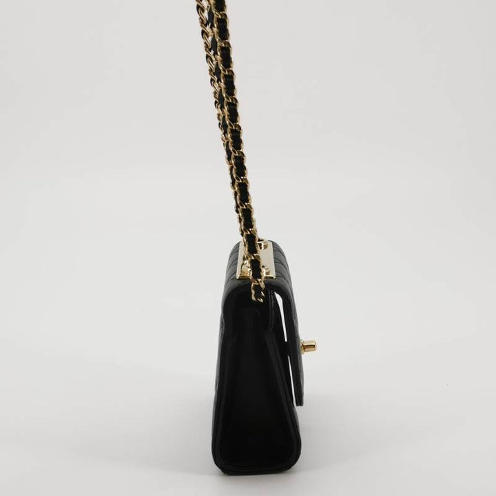 Chanel Mini Trendy CC Clutch With Chain Black Quilted Lambskin Gold Hardware