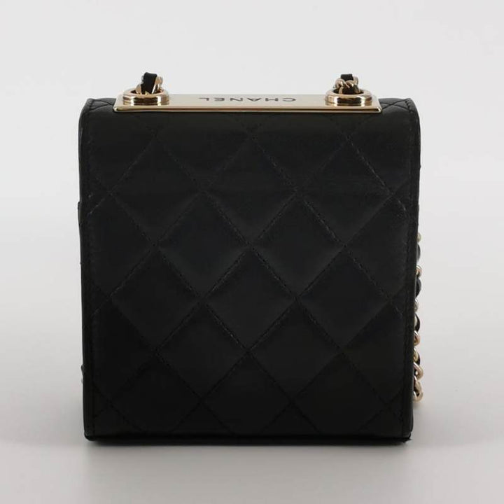 Chanel Mini Trendy CC Clutch With Chain Black Quilted Lambskin Gold Hardware