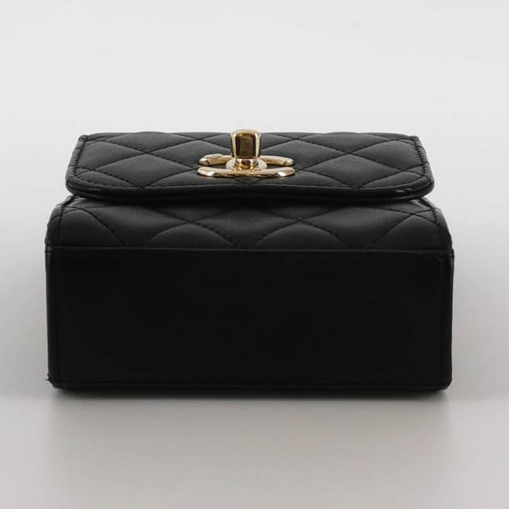 Chanel Mini Trendy CC Clutch With Chain Black Quilted Lambskin Gold Hardware