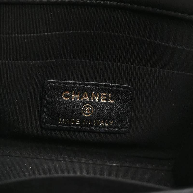 Chanel Mini Trendy CC Clutch With Chain Black Quilted Lambskin Gold Hardware