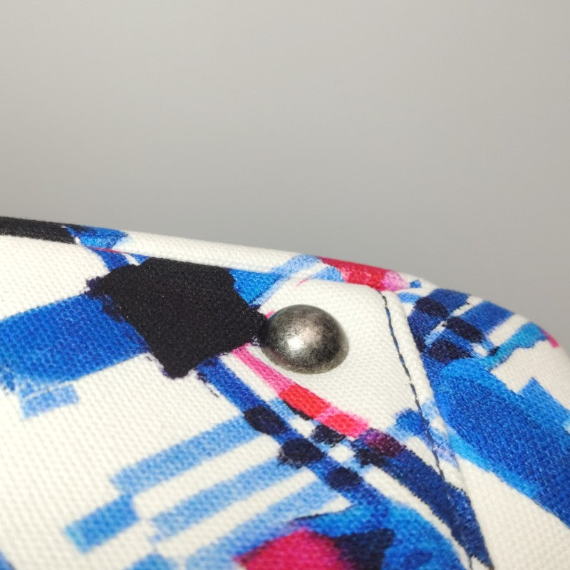 Chanel XXL Canvas Airline Printed Travel Flap Bag Blue Red White Silver Hardware