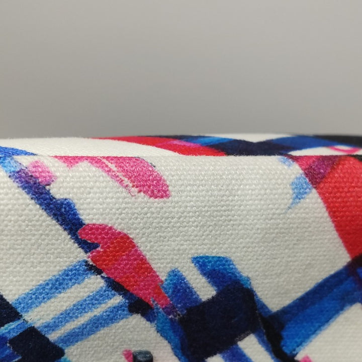 Chanel XXL Canvas Airline Printed Travel Flap Bag Blue Red White Silver Hardware