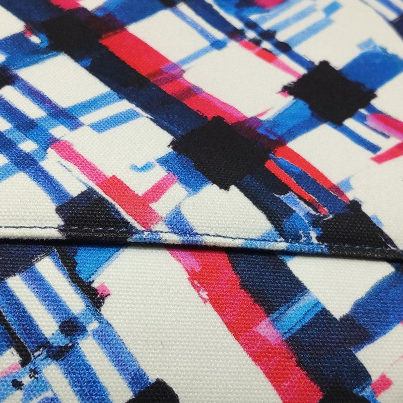 Chanel XXL Canvas Airline Printed Travel Flap Bag Blue Red White Silver Hardware