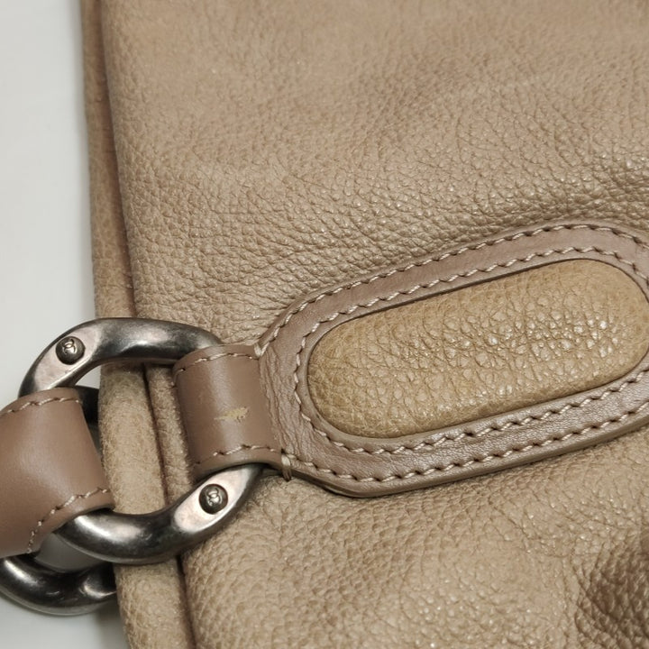Chanel CC Cup Large Drawstring Tote Bag Taupe Washed Grained Calfskin Silver Hardware