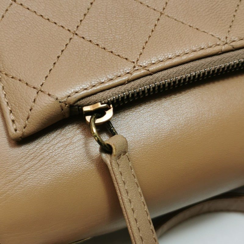 Chanel Small Coco Curve Flap Bag Caramel Beige Calfskin Leather Antiqued Gold Hardware