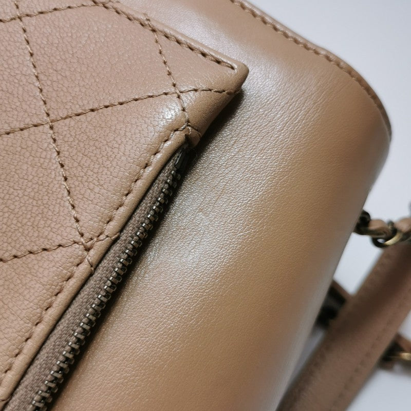 Chanel Small Coco Curve Flap Bag Caramel Beige Calfskin Leather Antiqued Gold Hardware