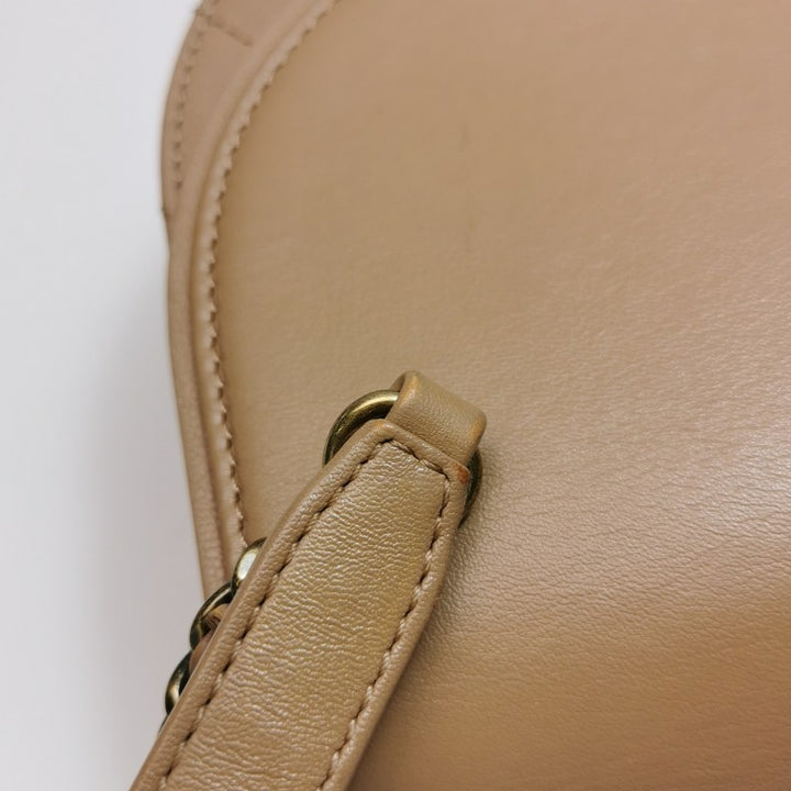 Chanel Small Coco Curve Flap Bag Caramel Beige Calfskin Leather Antiqued Gold Hardware