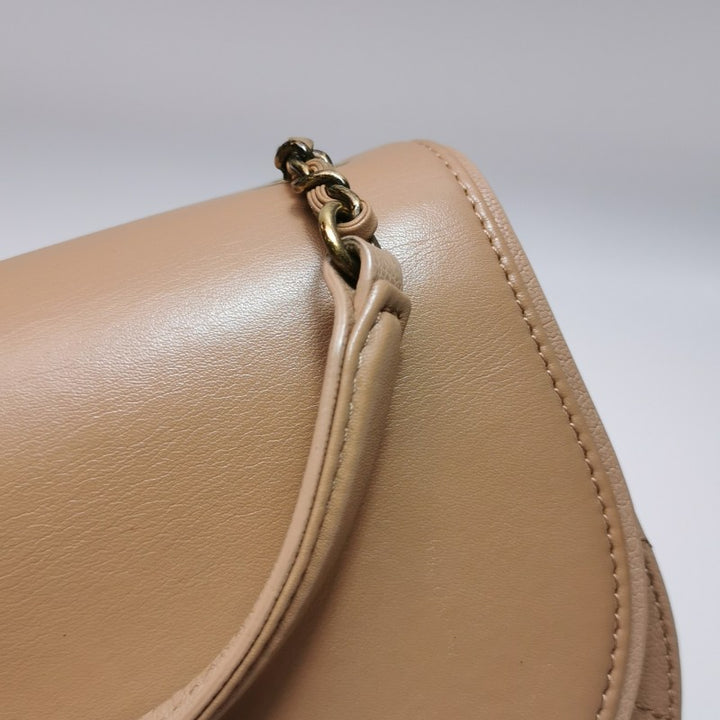 Chanel Small Coco Curve Flap Bag Caramel Beige Calfskin Leather Antiqued Gold Hardware